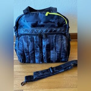 This image displays the Lug Boxer 2 convertible gym and overnight bag gray camo